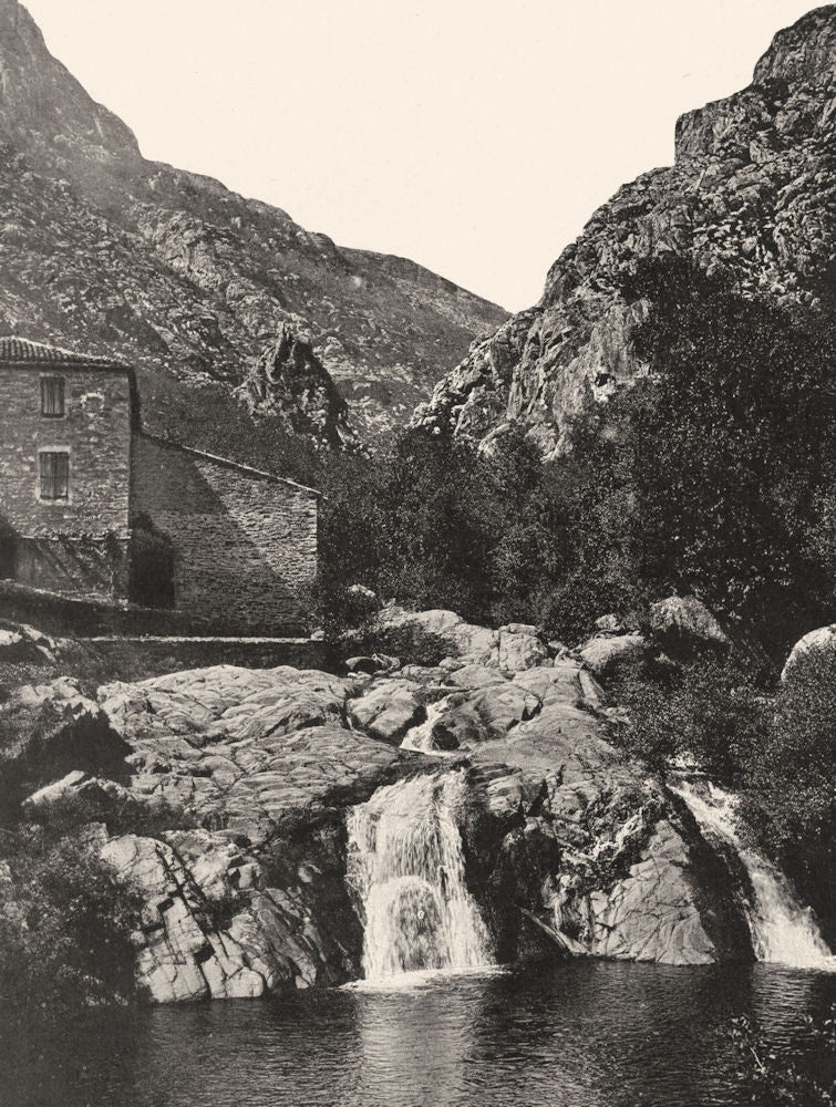 HÉRAULT. Cascade de Colombières-sur-Orb 1902 old antique vintage print picture